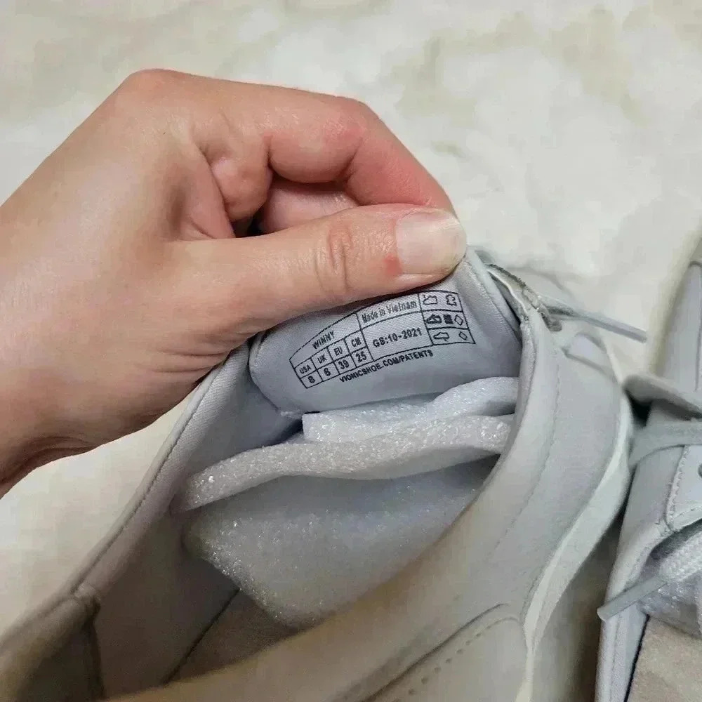 Vionic Essence Winny Lace Up Sneakers Size 8 Vapor Blue Grey Leather Comfort - Picture 7 of 7